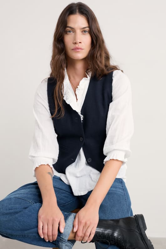 lowena v-neck wool-blend weste