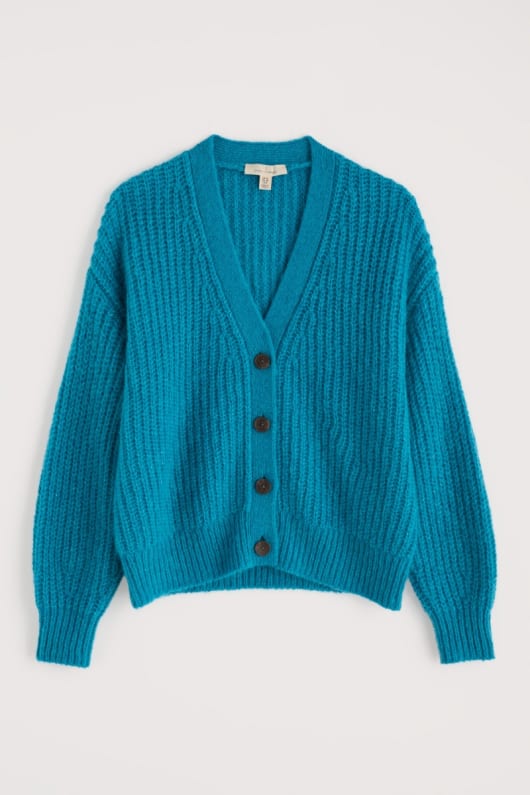 pinselführung v-neck strickjacke mit mohair